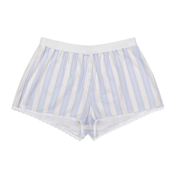 PJ Shortie Set - Blue Cloudy Stripe - Cozyland