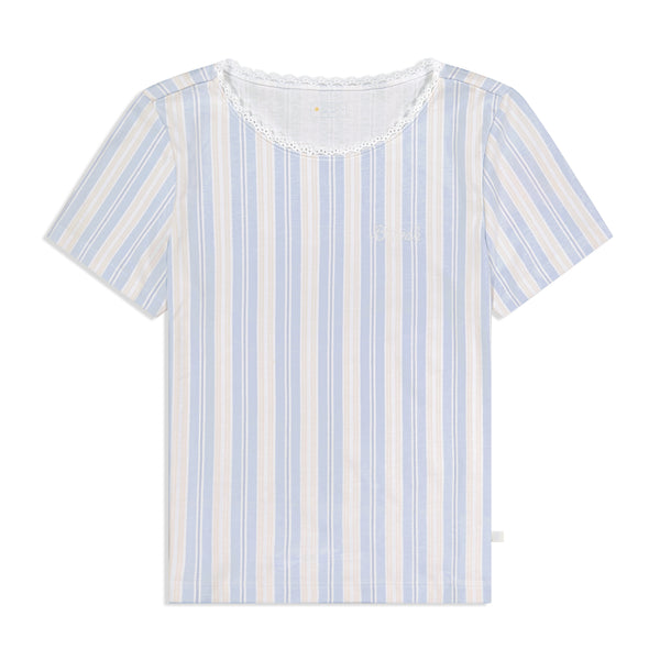 PJ Shortie Set - Blue Cloudy Stripe - Cozyland