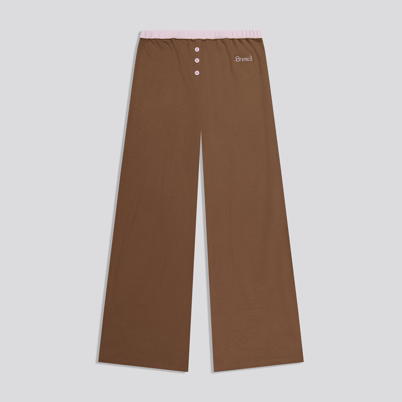 Women's PJ Set - Espresso & Soft Pink - Pima Cotton