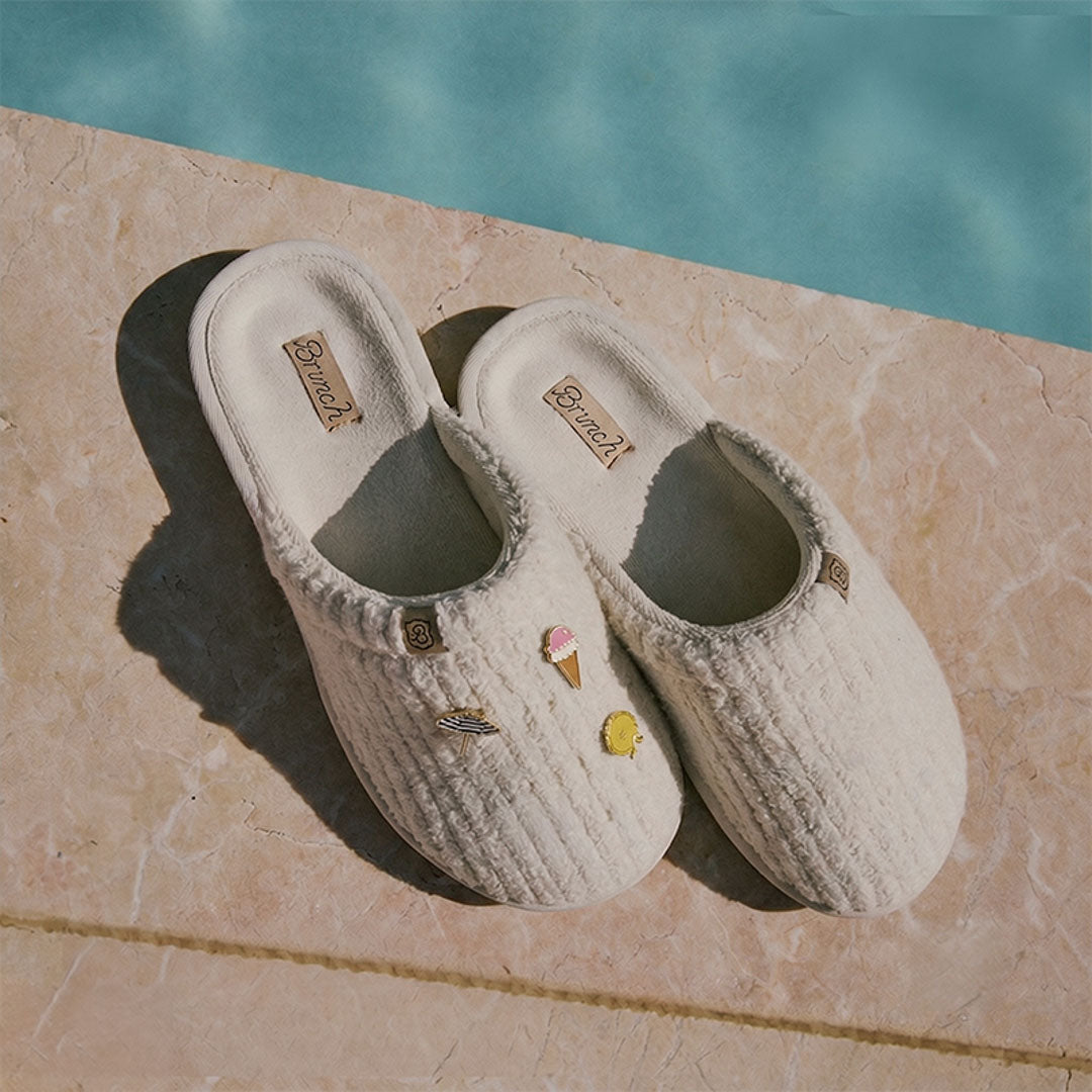 Brunch Essential Panna Ribbed Terry slippers, view 2
