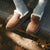 Collapsible Loafer Shearling Pecan on foot