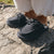 Boat Mule Shearling Navy on foot