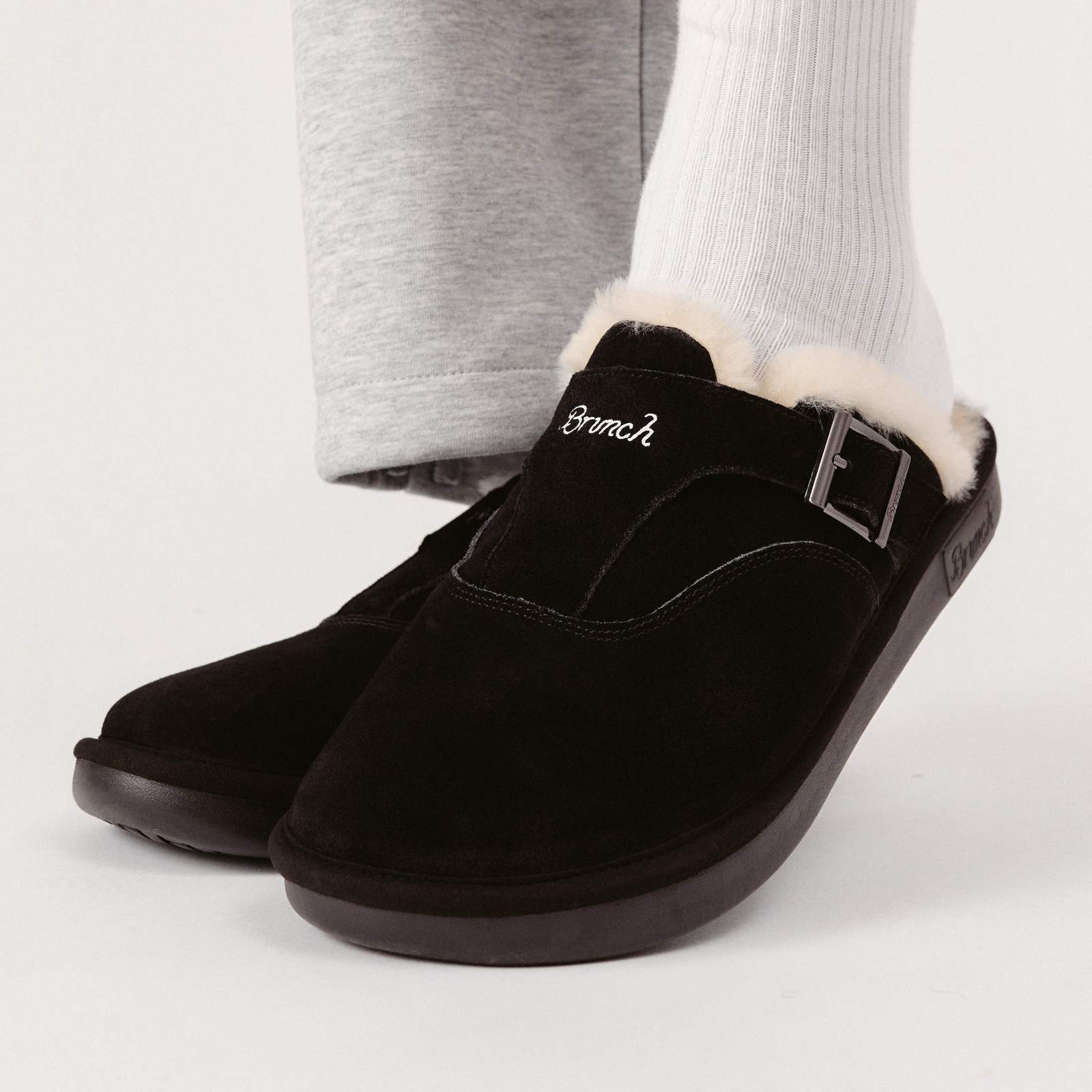 Amour Shearling - Black - Suede