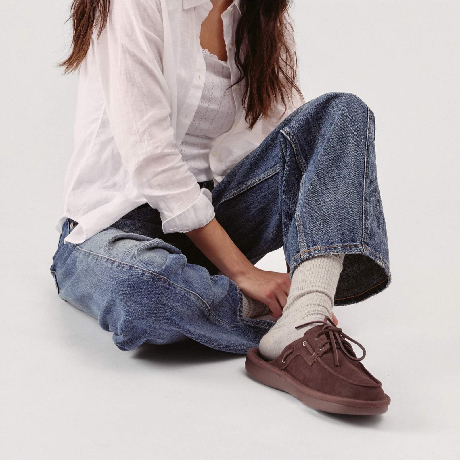 Boat Mule - Dark Brown - Suede