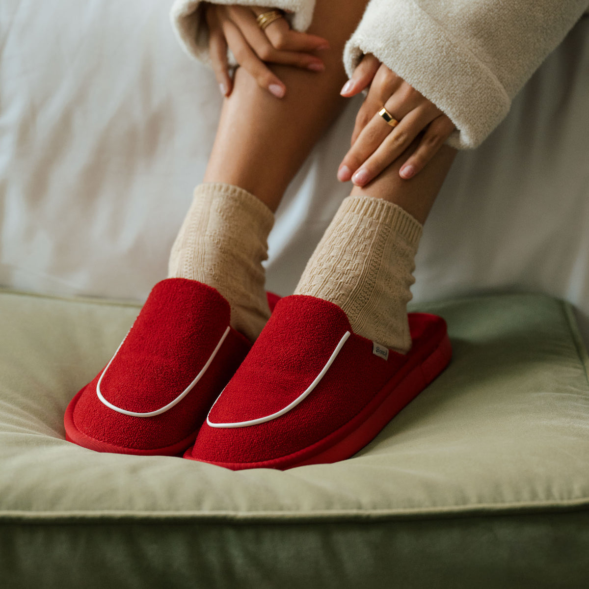 Cigar Slipper - Cranberry - Terry