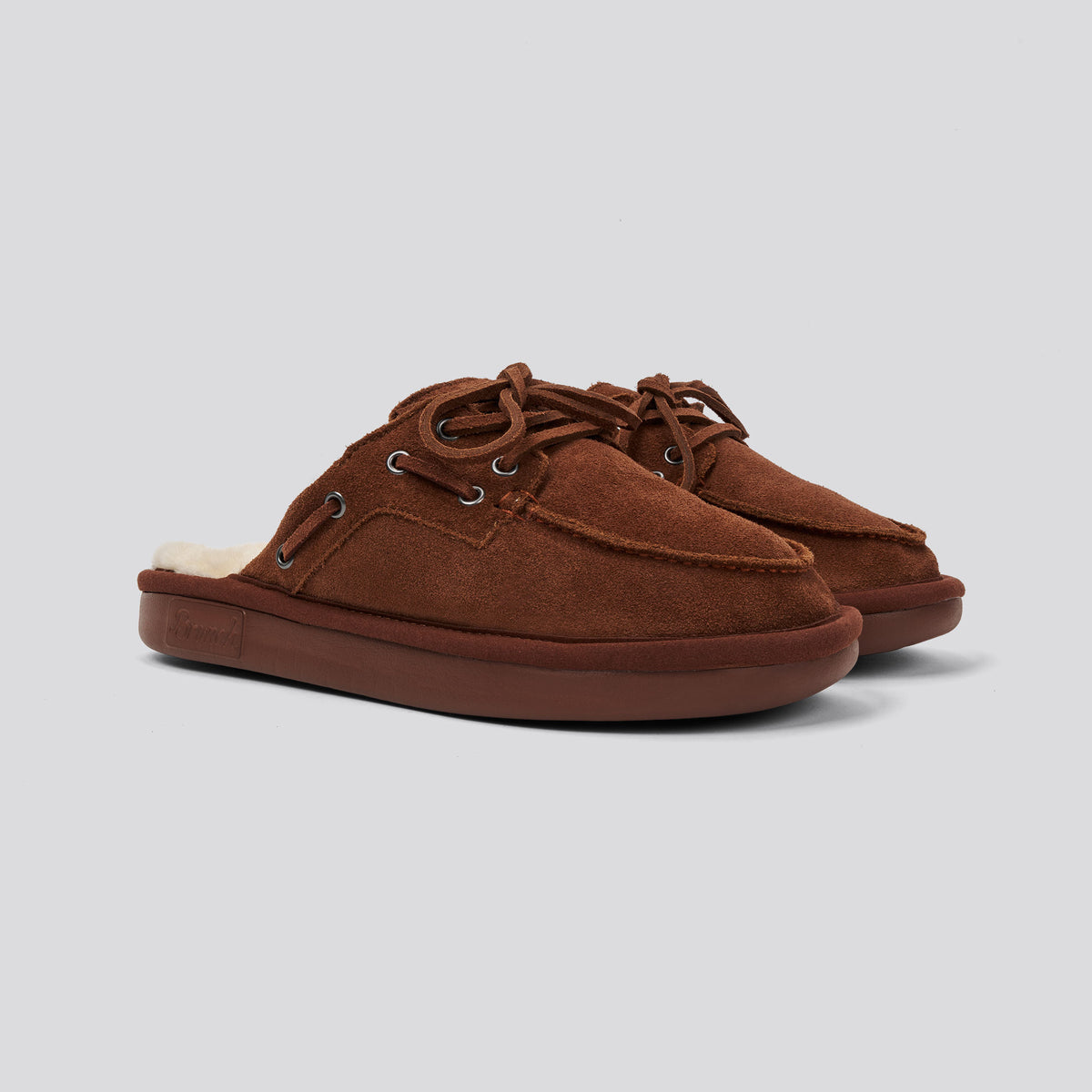 Boat Mule Shearling - Pecan - Suede