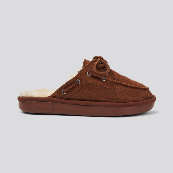 Boat Mule Shearling - Pecan - Suede
