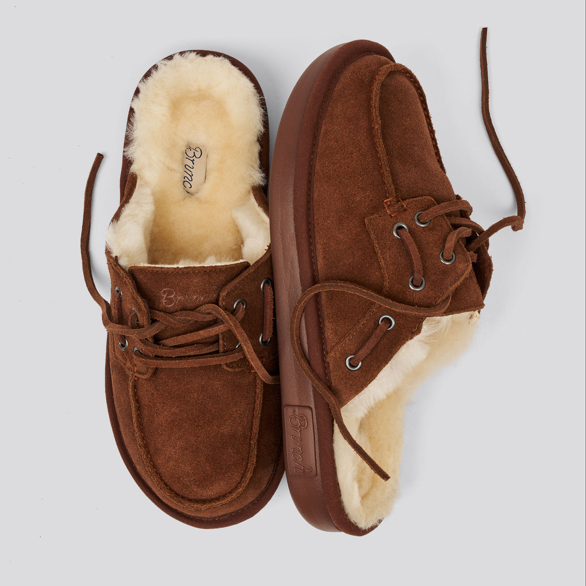 Boat Mule Shearling - Pecan - Suede