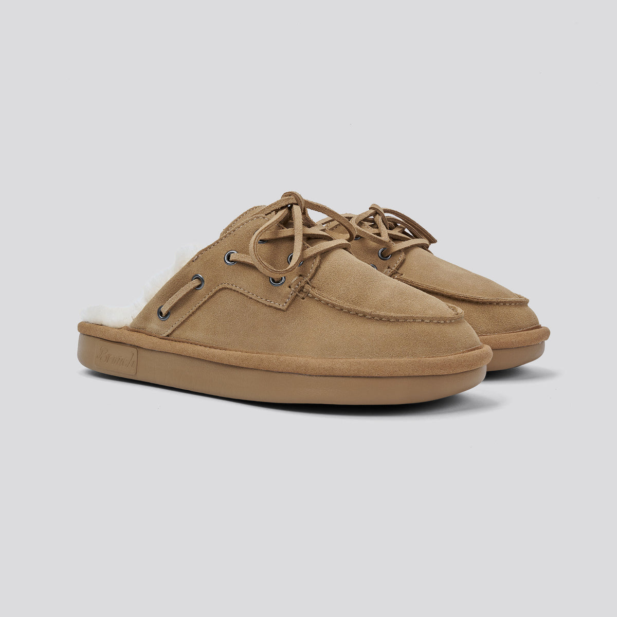 Boat Mule Shearling - Tan - Suede