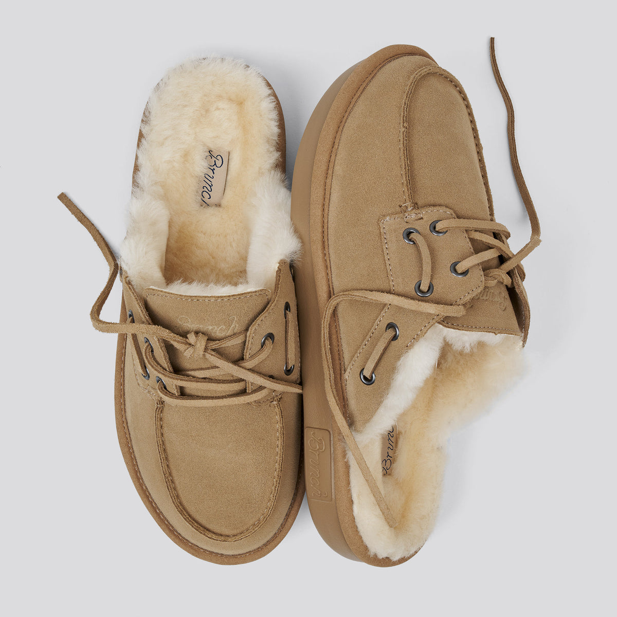 Boat Mule Shearling - Tan - Suede