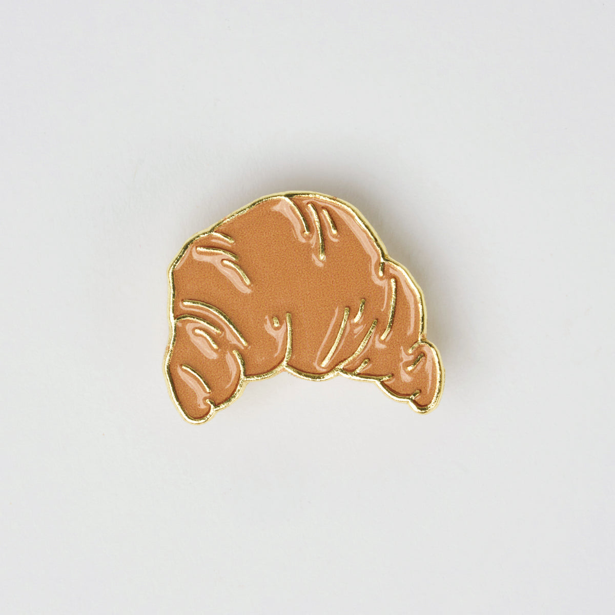 Brunch Croissant Charm Beige Metal