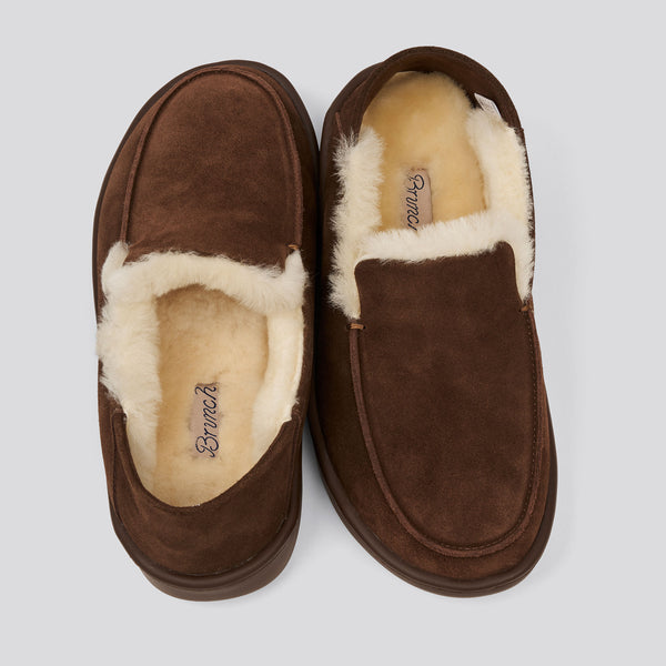 Collapsible Loafer Shearling - Pecan - Suede