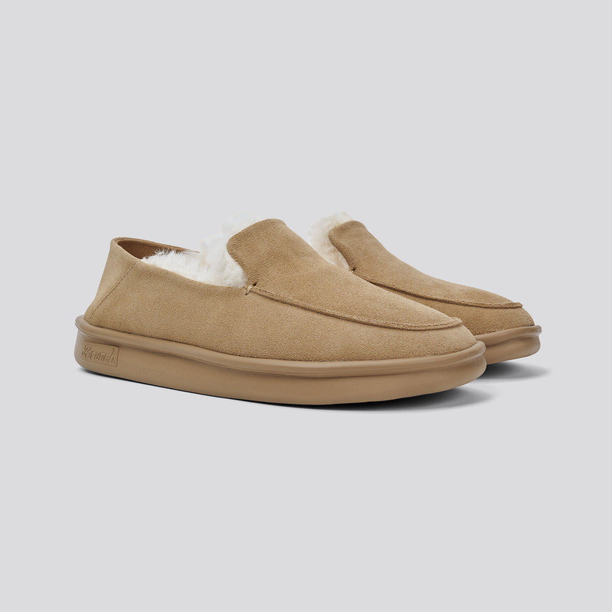 Collapsible Loafer Shearling - Tan - Suede