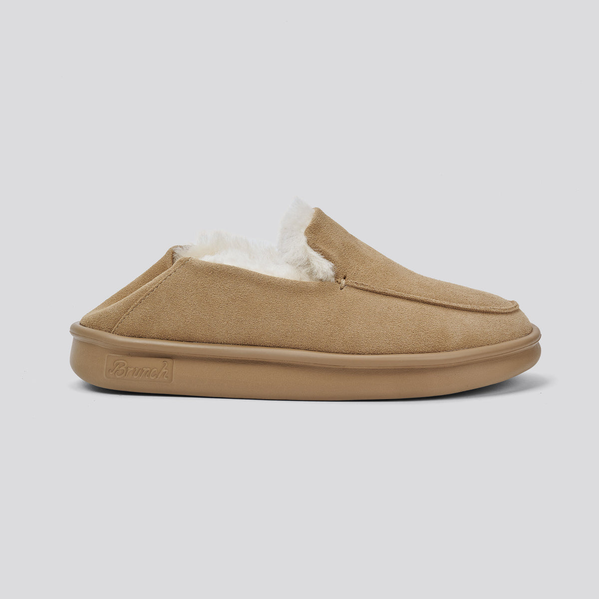 Collapsible Loafer Shearling - Tan - Suede