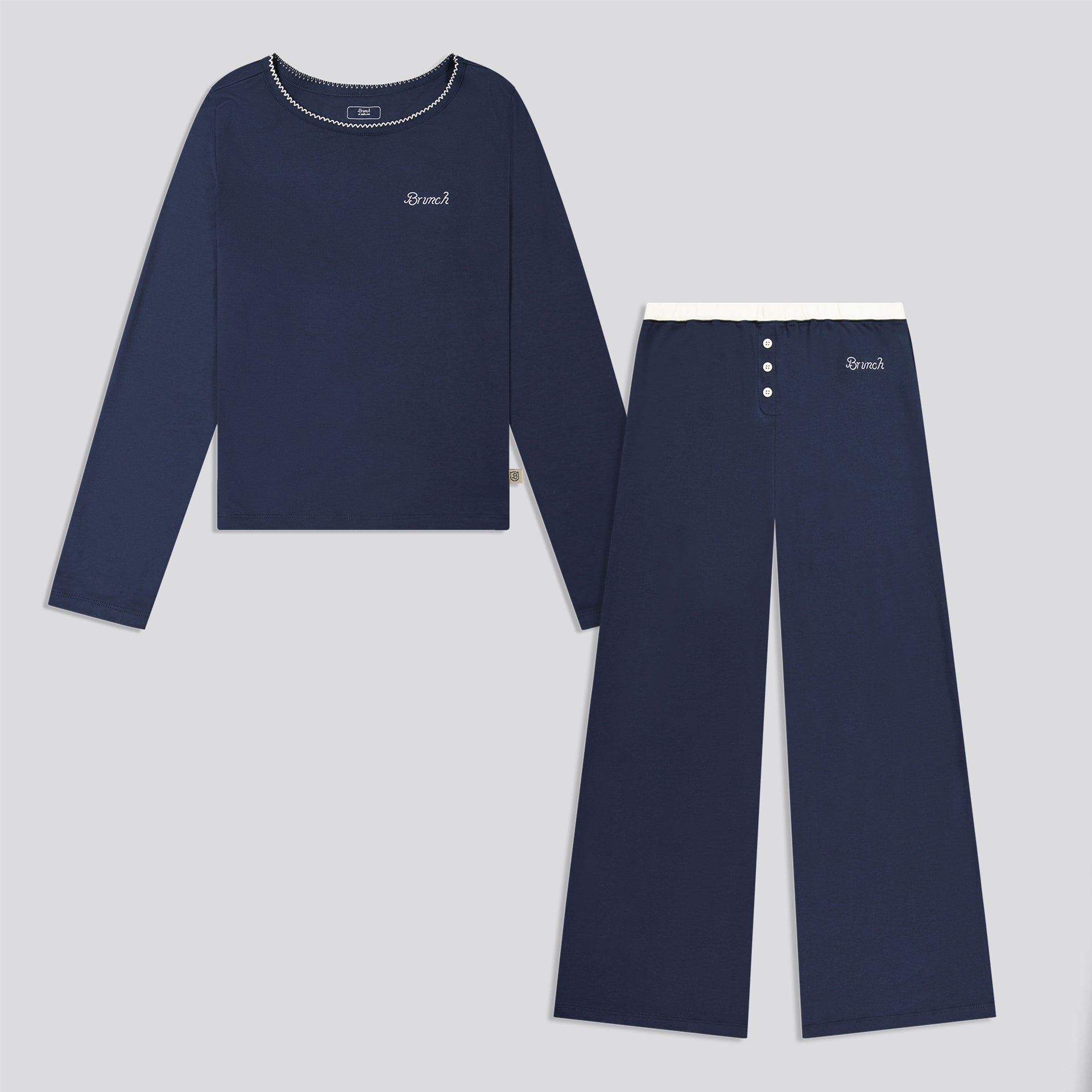 Women's PJ Set - Navy - Pima Cotton