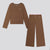 Women's PJ Set - Espresso & Soft Pink - Pima Cotton