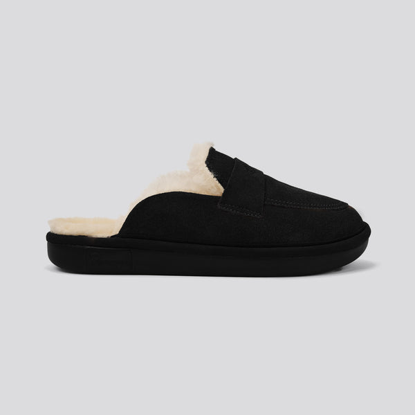 Loafer Shearling - Black - Suede