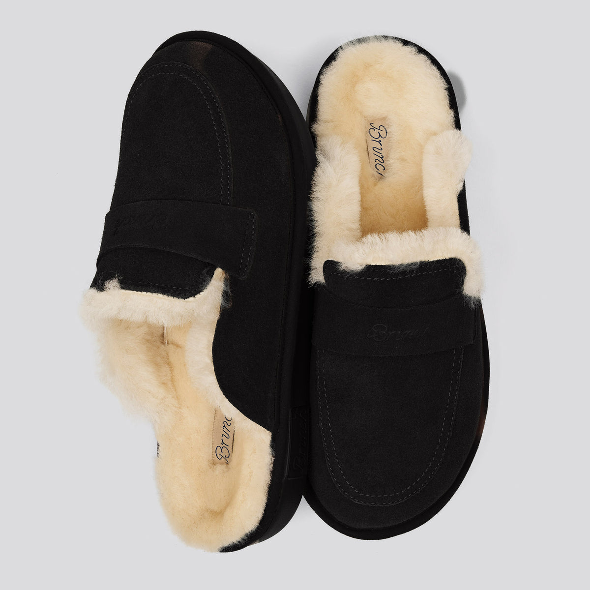 Loafer Shearling - Black - Suede