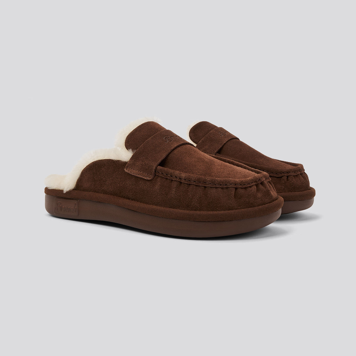 Scrunch Loafer Shearling - Pecan - Suede