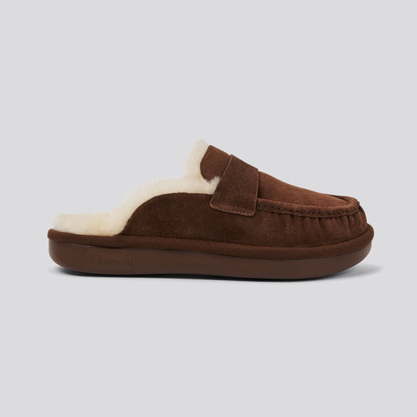 Scrunch Loafer Shearling - Pecan - Suede