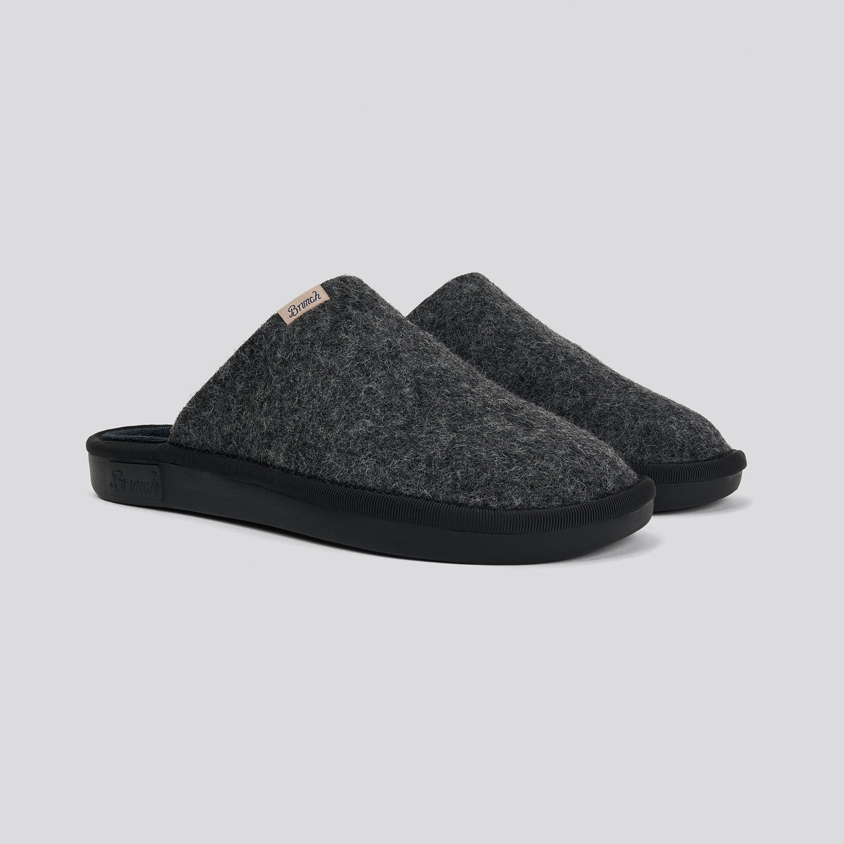 Brunch Essential slipper in Dark Grey felted wool, main product image