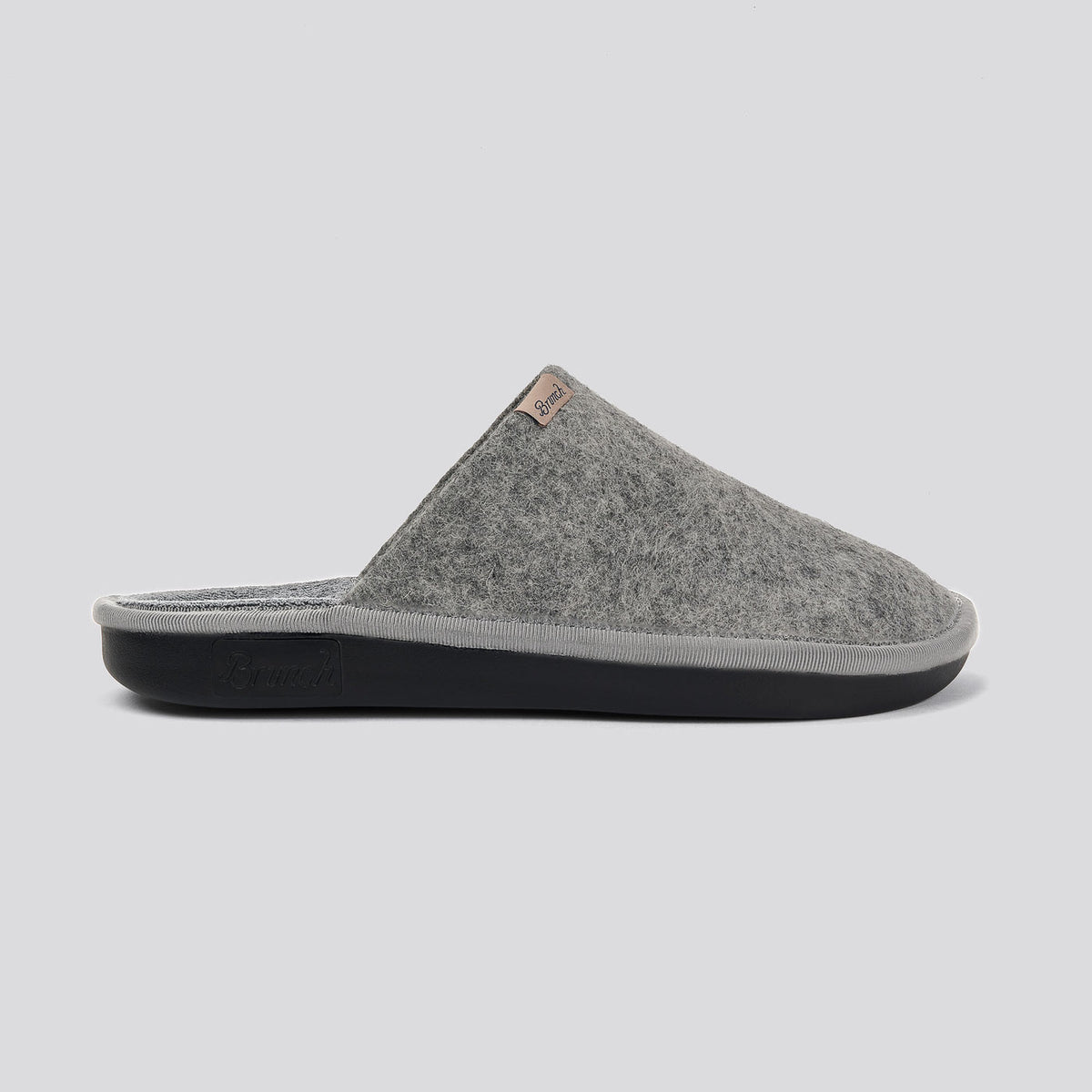 Brunch Essential slipper in Light Grey felted wool, product view 2