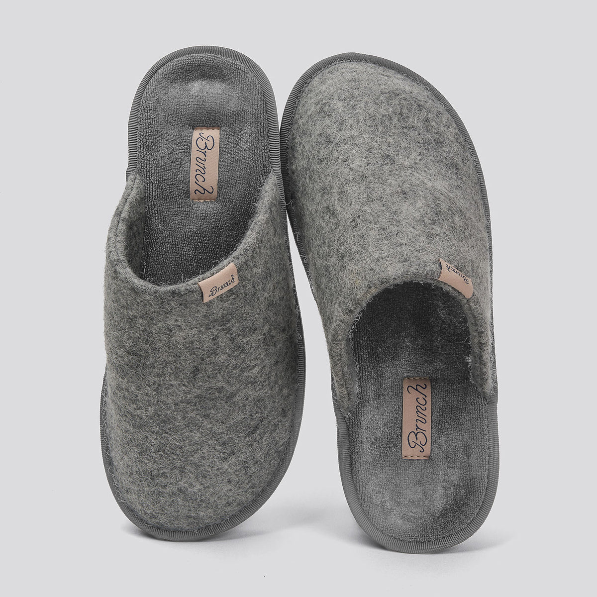 Brunch Essential slipper in Light Grey felted wool, product view 3