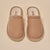 pair of caramel corduroy slip-on slippers, top view, insole label 'Brunch' and small 'B' emblem