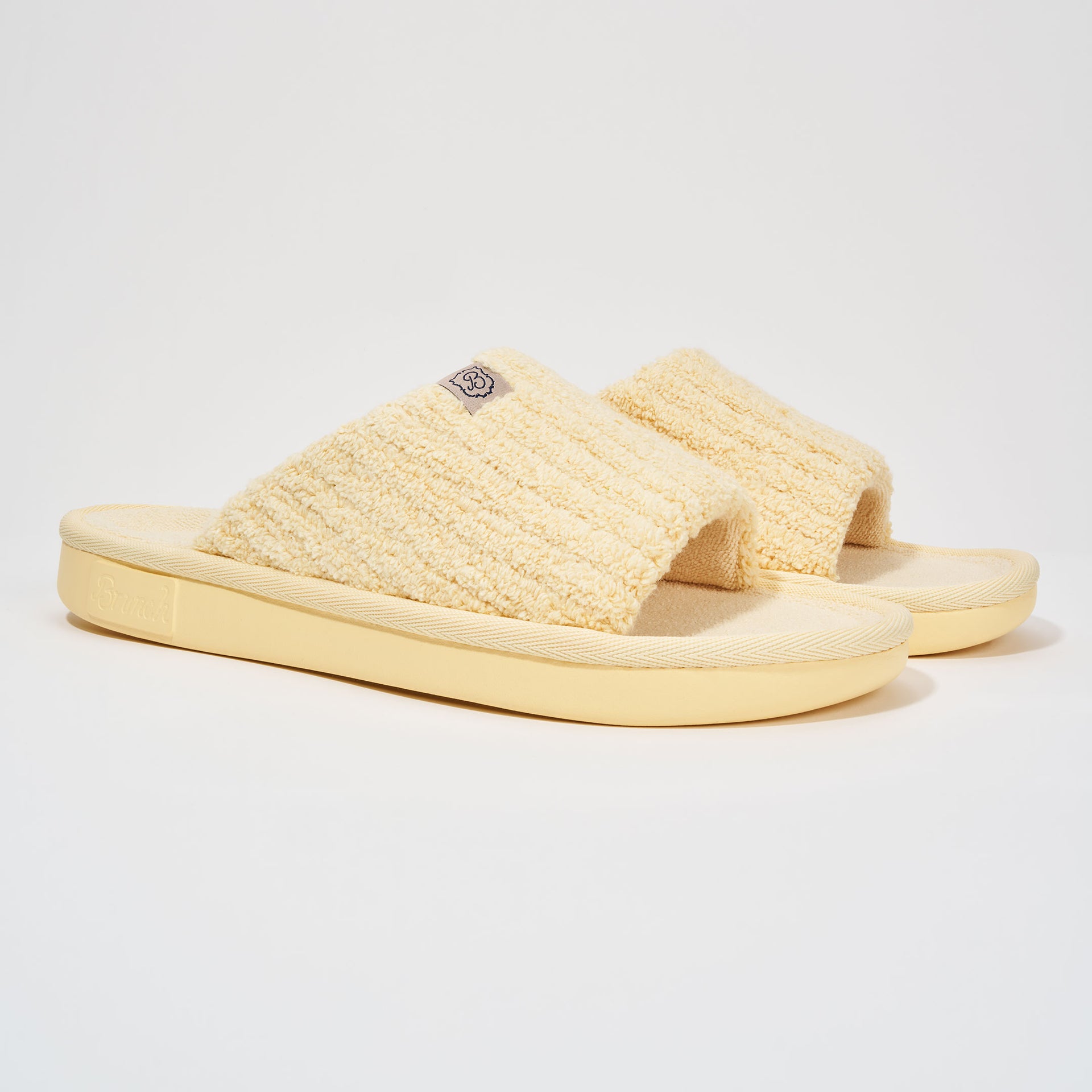 Brunch Slide Limoncello Ribbed Terry slippers