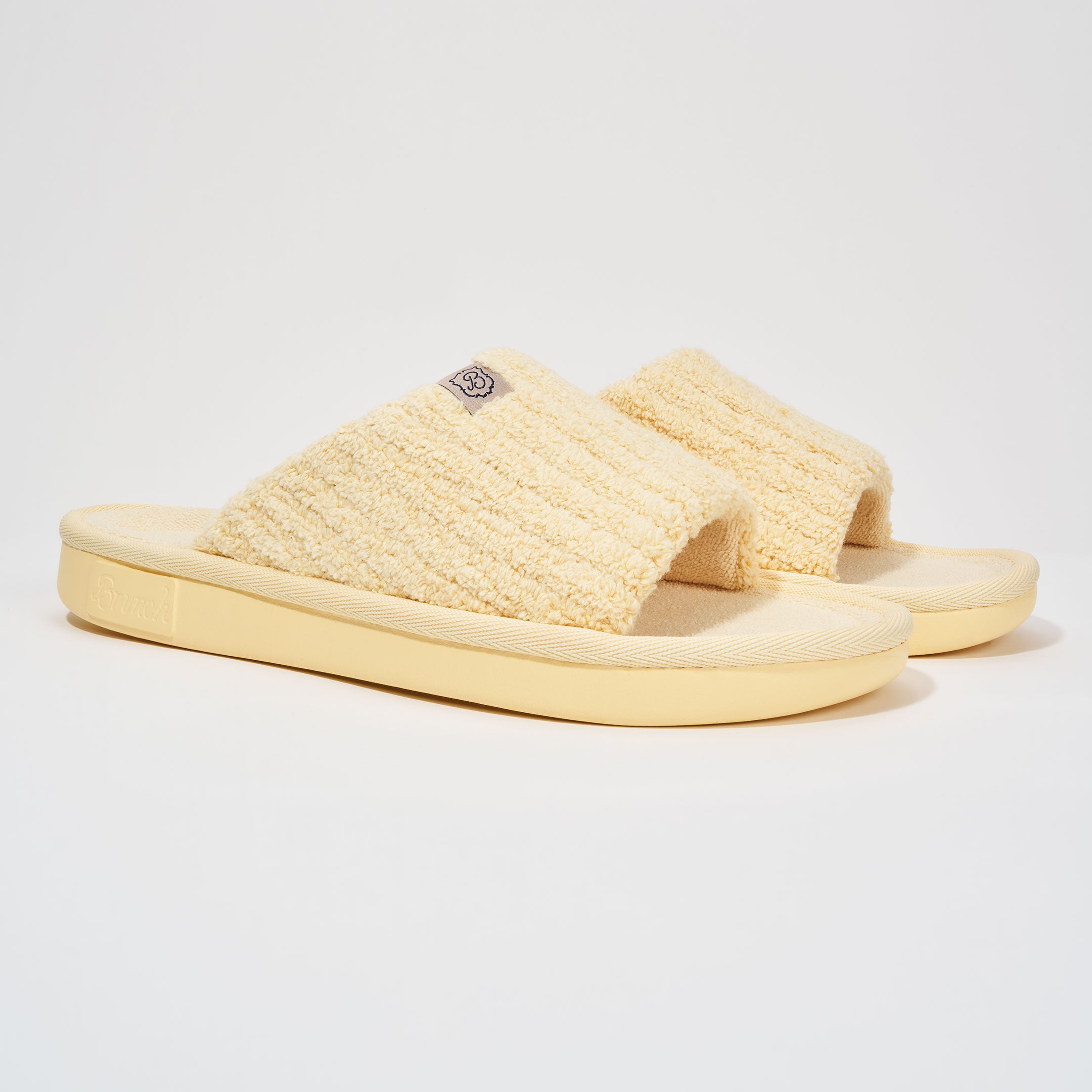 Brunch Slide Limoncello Ribbed Terry slippers