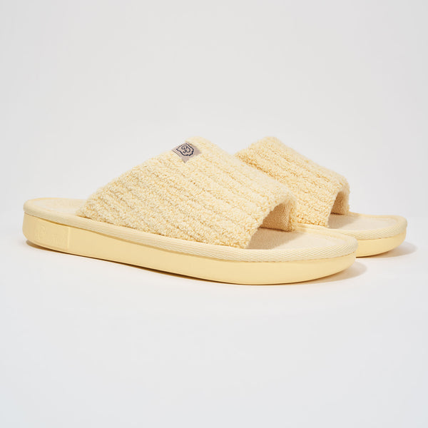 Brunch Slide Limoncello Ribbed Terry slippers