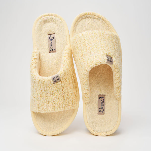 Brunch Slide Limoncello Ribbed Terry slippers, view 3
