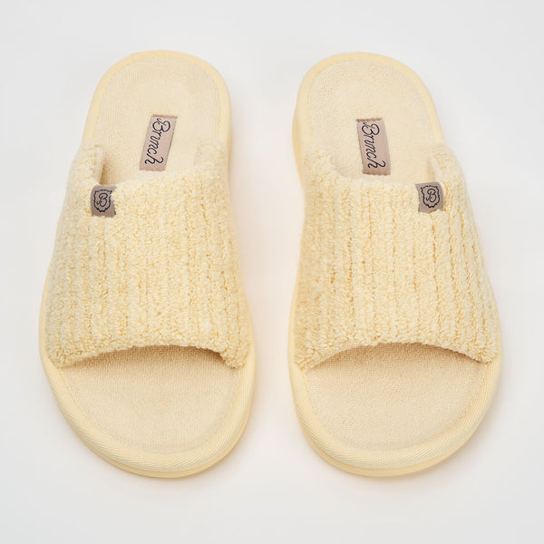 Brunch Slide Limoncello Ribbed Terry slippers, view 4