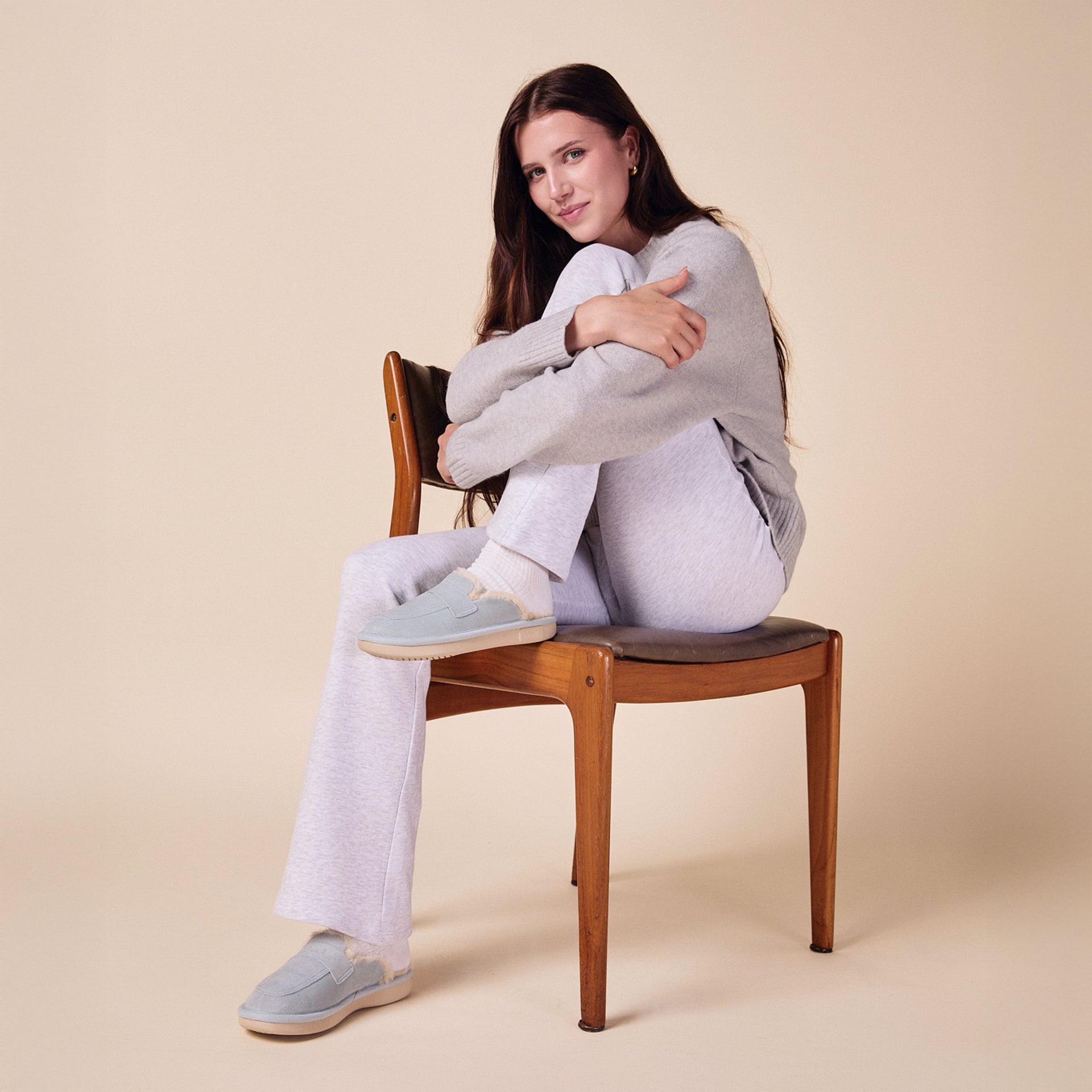 Loafer Shearling - Sky Blue - Suede