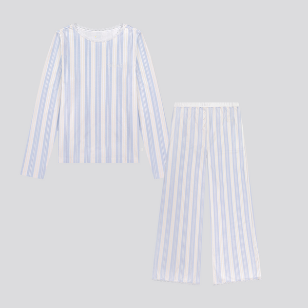 PJ Pant Set - Blue Cloudy Stripe - Cozyland