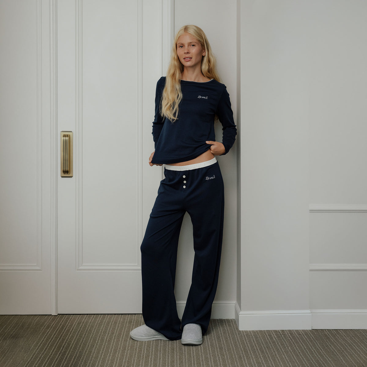 Women's PJ Set - Navy - Pima Cotton