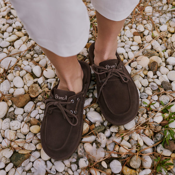 Boat Mule - Dark Brown - Suede - Brunch - BO1SU1BRM04 - Footwear