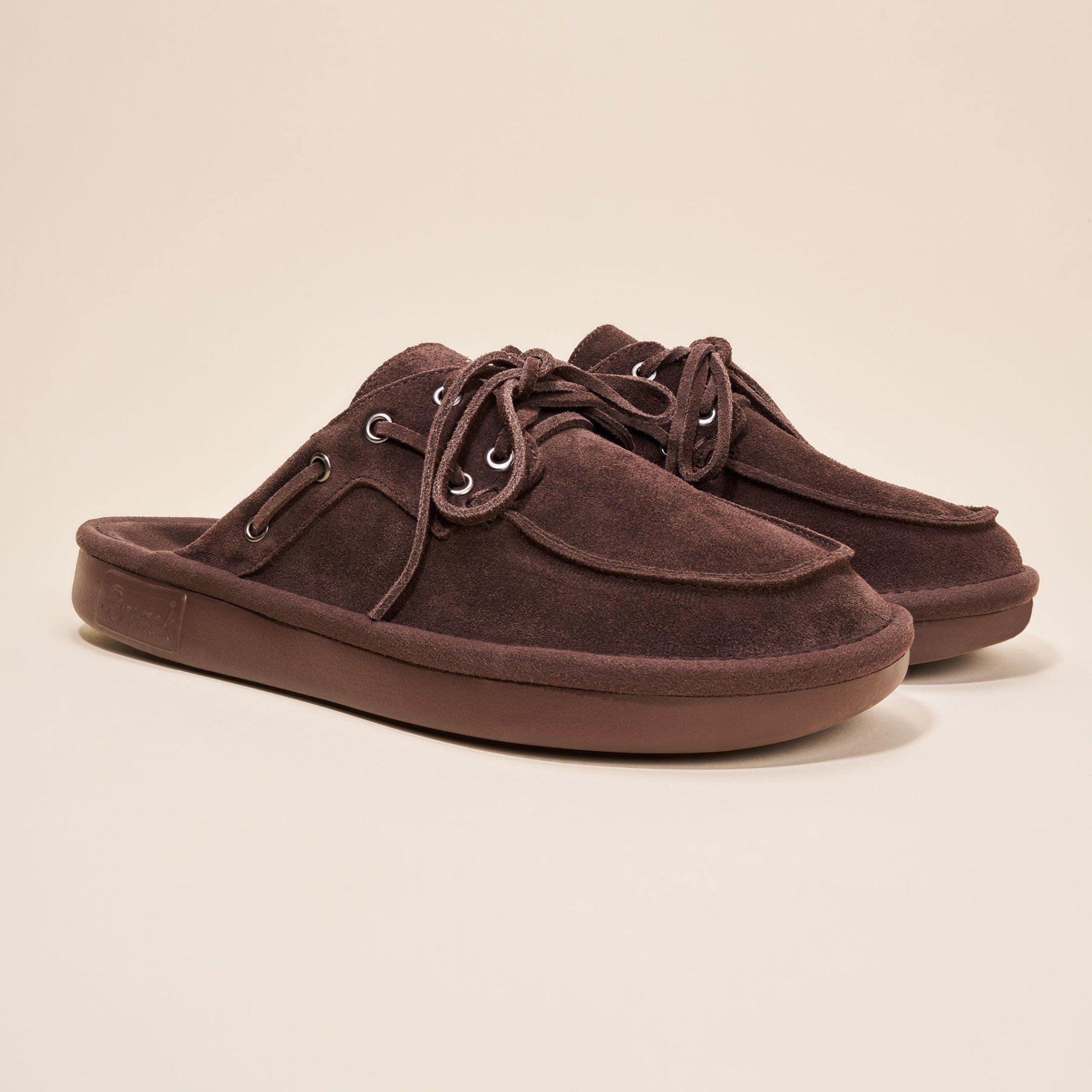Boat Mule - Dark Brown - Suede - Brunch - BO1SU1BRM04 - Footwear