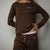 Women's PJ Set - Espresso & Soft Pink - Pima Cotton
