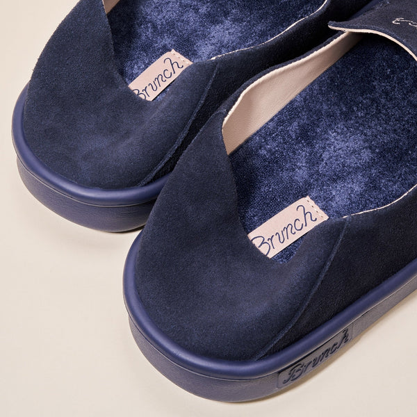 Collapsible Loafer - Navy - Suede - Brunch - CL1SU1NAM04 - Footwear