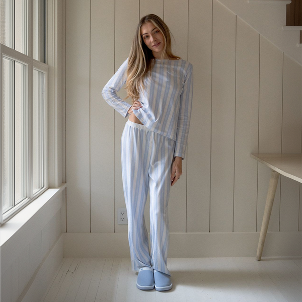 PJ Pant Set - Blue Cloudy Stripe - Cozyland