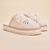 Three-quarter view of Essential XXL Hello Kitty slippers in cream terry with 3D ears, embroidered whiskers and pink trim