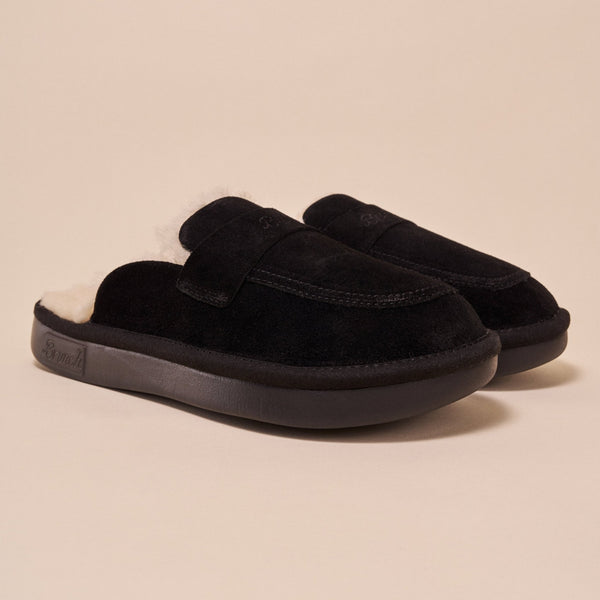 Loafer Shearling - Jet Black - Suede - Brunch - LO1SU1BLM04 - Footwear