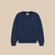 Navy crewneck sweatshirt with small embroidered 'Brunch' logo on left chest