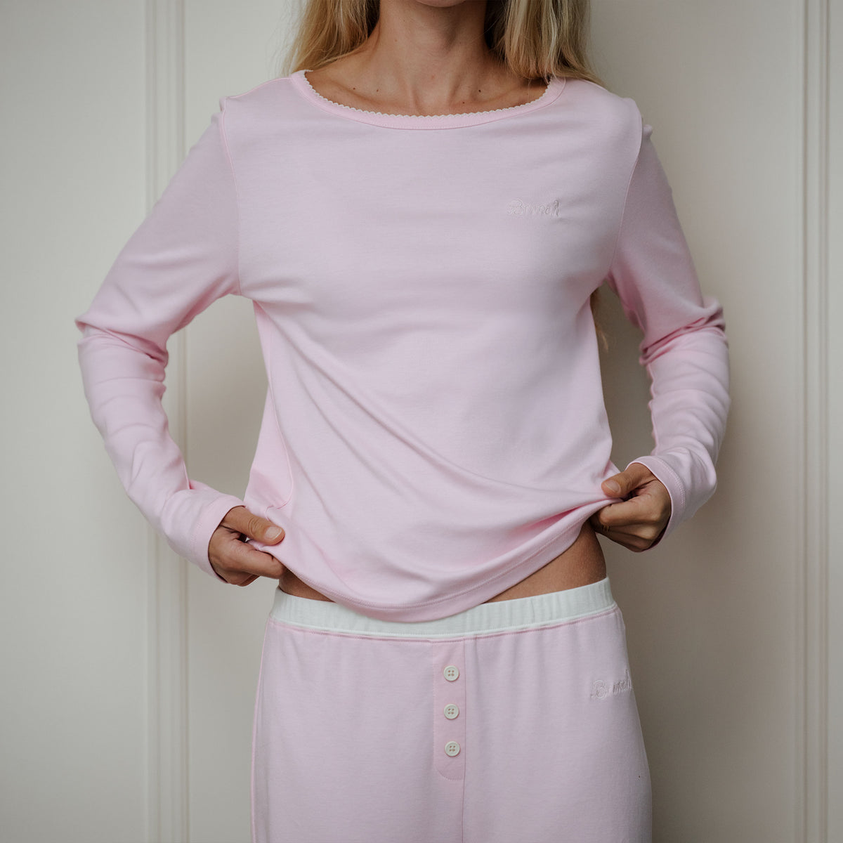 Women's PJ Set - Soft Pink - Pima Cotton