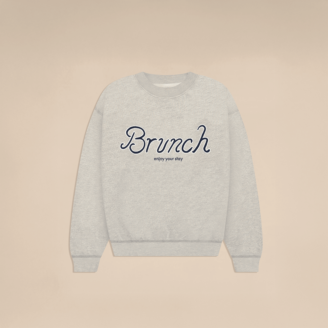 Varsity Crewneck - Heather Grey - French Terry - Brunch - VA3CO1HGUXS - Apparel