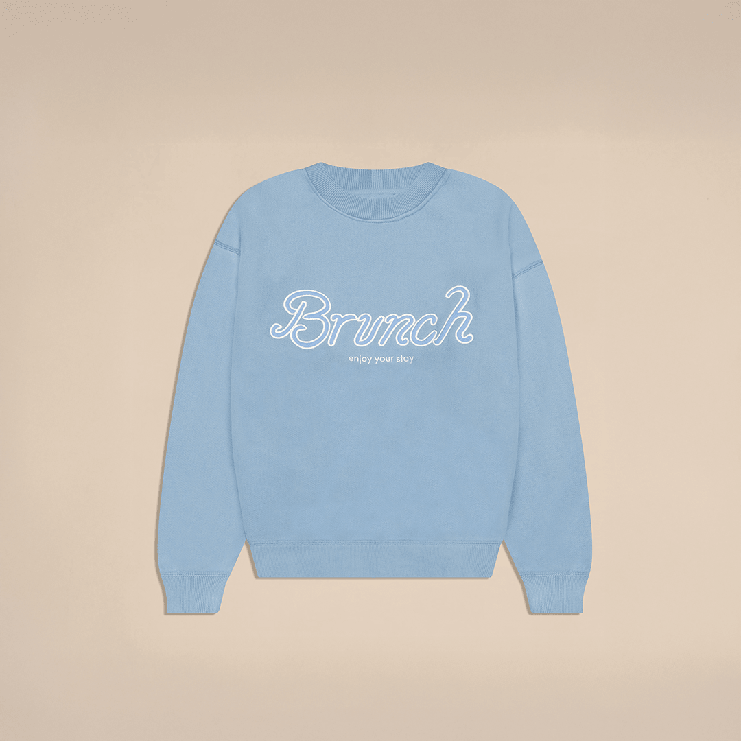 Varsity Crewneck - Powder Blue - French Terry - Brunch - VA3CO1PBUXS - Apparel