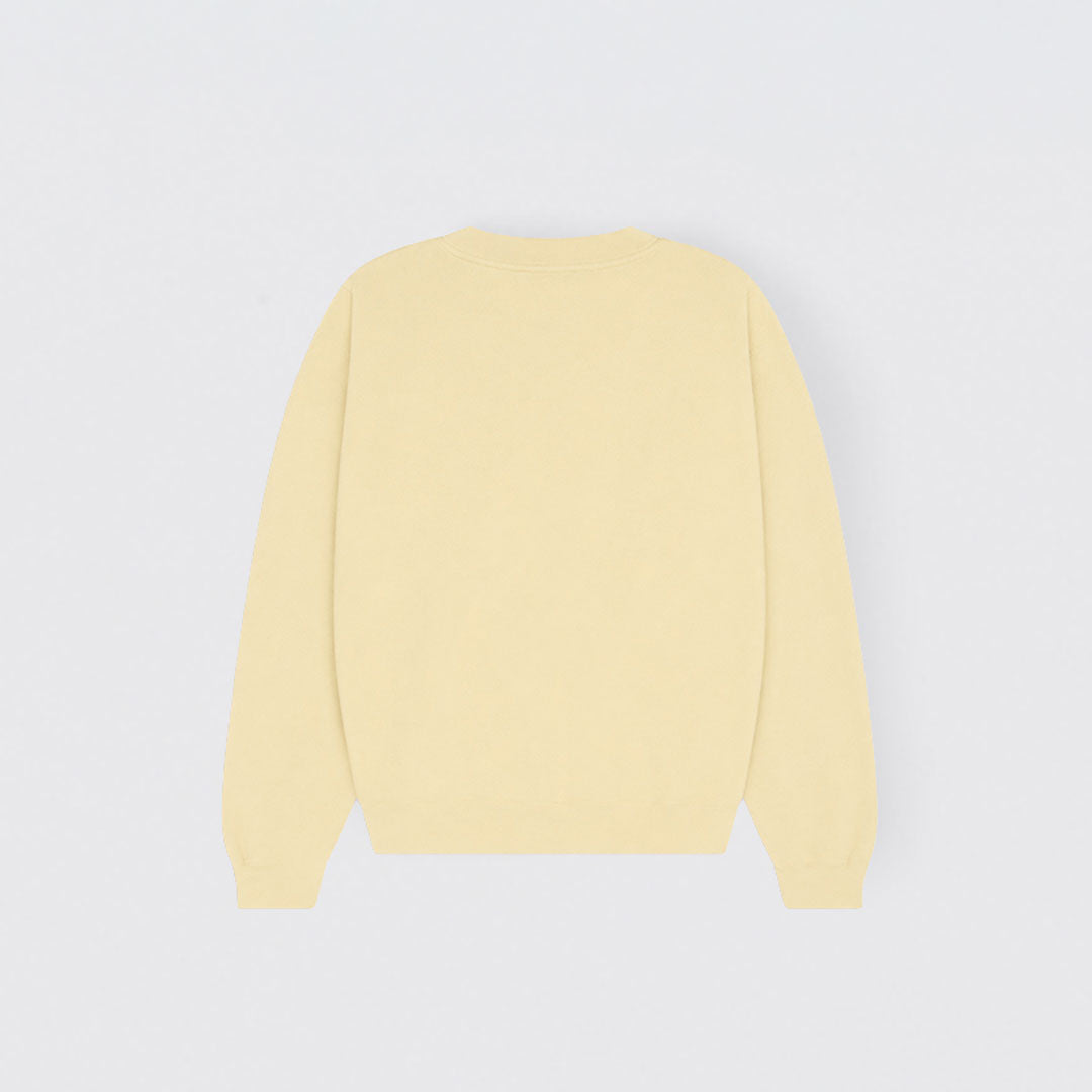 Brunch Summer Crewneck Pale Yellow French Terry, view 3