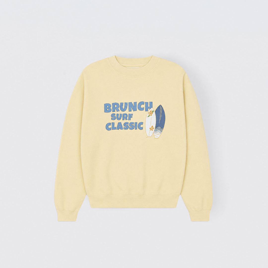 Brunch Summer Crewneck Pale Yellow French Terry