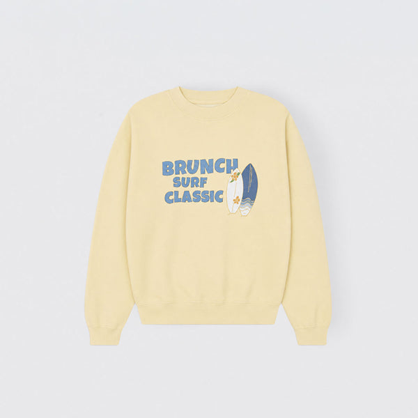 Brunch Summer Crewneck Pale Yellow French Terry